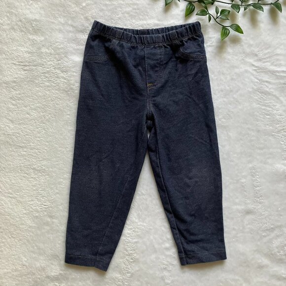 Carter's Baby Denim Leggings 18M  | Blue VGUC + Bonus Grey Pants - Picture 1 of 16
